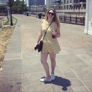 Open Back Sunflower Mini Dress